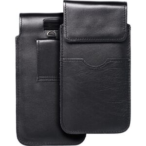 OEM Skórzana uniwersalna wsuwka z klapką - ROYAL / czarny - Rozmiar 2XL+wide - SAMSUNG A12 / NOTE 9 / XIAOMI REDMI NOTE 10 PRO 14065033 5903396223891