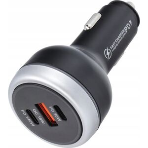 Ładowarka OEM Ładowarka samochodowa USB A + 2 x Typ C PD QC3.0 3A 191W CC69-2C1A black 14066874 5903396276866
