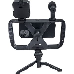 Selfie stick OEM Zestaw / uchwyt selfie z pilotem na bluetooth tripod do transmisji na żywo z lampą LED, mikrofonem, pilotem TL-49T 14074338 5903396201714