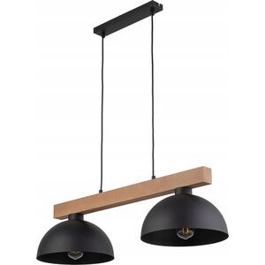 Lampa wisząca TKKRYWULT Tk Lighting Oslo 4711 lampa wisząca zwis 2x15W E27 czarna/drewniana 14077277 5901780547110