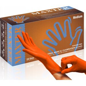 Rękawice nitrylowe bezpudrowe, MAXTER 7.0, 90 szt., rozmiar XXL, pomarańczowe 14077623 9555002117962