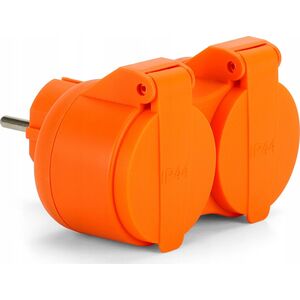 Montis Rozgałęźnik podwójny 2x2P+Z, 16A, 250V | IP44| pomarańczowy MT089 14084581 5901811405471