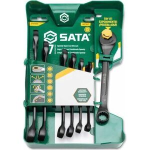 SATA SATA ZESTAW 7 KLUCZY PŁASKO-OCZKOWYCH METRYCZNYCH Z GRZECHOTKĄ W CZĘŚCI PŁASKIEJ 14088122 7891645138356