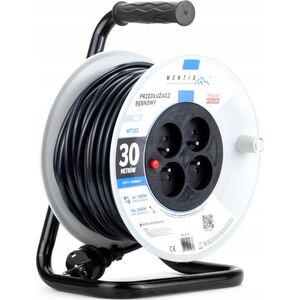 Montis Przedłużacz bębnowy MT103-30 4x2p+Z IP20 16A 3x1,5 30m Montis czarny 14089739 5901811405686