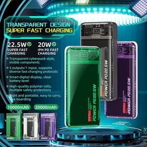 Powerbank Wekome WEKOME WP-353 Vanguard Series - Power bank 10000 mAh PD 20W + QC 22.5W (Zielony / Przezroczysty) 14092433 6941027641095