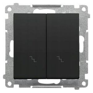 Kontakt-Simon Łącznik schodowy Kontakt-Simon 55 TW6/2.01/149 podwójny moduł 10 AX, 250V~, szybkozłącza czarny mat 14105066 5902787892319