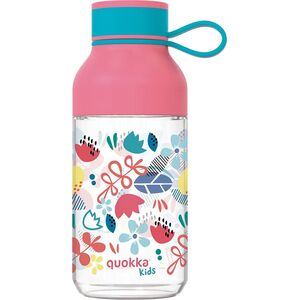 Quokka Quokka Ice Kids with strap - Butelka na wodę z tritanu 430 ml z paskiem (Flowers) 14139919 8412497401581