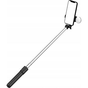 Selfie stick Hurtel Selfie stick WH1YXS teleskopowy tripod 1m z okrągłą lampą i uchwytem na telefon - czarny 14146932 5907769360596