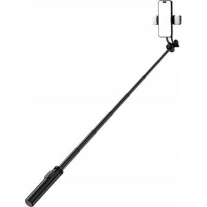 Selfie stick Hurtel Selfie stick WC12YDS teleskopowy tripod 1.3m ze stopu aluminium z podwójną lampą i uchwytem na telefon - czarny 14146938 5907769360633