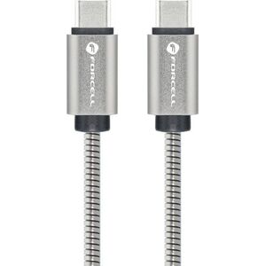 Kabel USB ForCell FORCELL F-ENERGY Metal C237 kabel Typ C do Typ C PD QC4.0 3A 60W 1 m srebrny 14150548 5903396274480