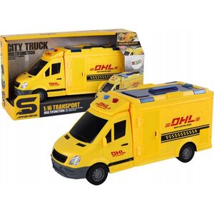 LeanToys Auto Dostawcze 1:16 Napęd Frykcyjny Otwierane Drzwi Światła Dźwięki Żółte 14150960 5905991006909