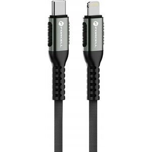 Kabel USB ForCell FORCELL F-ENERGY C259 kabel Typ C do Lightning PD 3A 27W Cafule 1,2 m czarny 14165770 5903396298226
