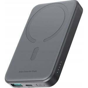 Powerbank Joyroom Powerbank Joyroom JR-W020 Mini 5000mAh USB-A USB-C indukcyjny 20W - czarny + kabel USB-C / USB-C 14165800 6956116713300