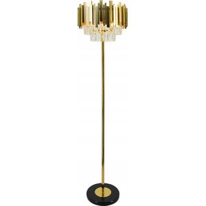 Lampa podłogowa Mdeco Elem Valetta 6268/4F TR lampa podłogowa stojąca 4x60W E27 złota/kryształ 14173381 5907737335472
