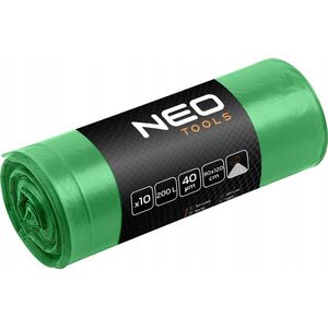 Neo Worki na odpady 120 L, zielone z taśmą, 40 mic, 10 szt. 14203758 5906692015924