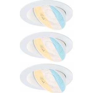 Paulmann Zestaw opraw do wbudowania ANMUS LED DIM 3X5W 700lm 105mm 2700K-6500K IP20 230V biały / aluminium 14253337 4000870922545