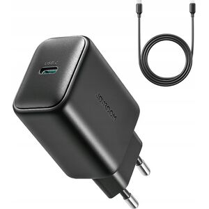 Ładowarka Joyroom Ładowarka Joyroom JR-TCF23 sieciowa USB-C 25W SFC / PPS / PD - czarna + kabel USB-C / USB-C 1m 14254270 6956116723453