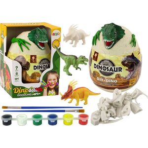 LeanToys Jajo Z Dinozaurami Do Malowania Farbki Pędzelki DIY Zielony LEAN Toys 14255161 5905991020509