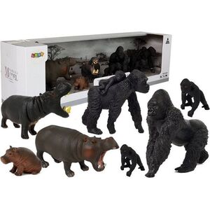 Figurka LeanToys Zestaw Figurek Zwierzęta Safari Hipopotamy Goryle 14266097 5905214970864