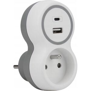 Plastrol Rozgałęźnik sieciowy jednokrotny + USB-A + USB-C 14394643 5902273426363