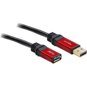 Kabel USB Delock USB-A - USB-A 3 m Czerwony Czarny (82754) 784310 4043619827541