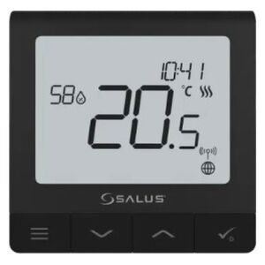 Salus Salus bezprzewodowy, natynkowy regulator temperatury SQ610BRF Quantum, akumulatorowy, czarny 14100228 5056632700424
