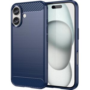 Hurtel Etui silikonowe Carbon Case do iPhone 16 - niebieskie 14295397 5907769364778