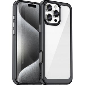 Hurtel Etui Outer Space Case z żelową ramką do iPhone 16 Pro - czarne 14295403 5907769364914