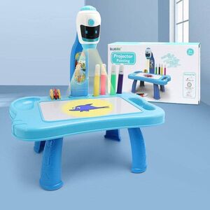 LeanToys Mini Projektor Robot Stolik 2w1 Akcesoria Niebieski