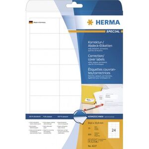 Herma Etykiety samoprzylepne kryjące 4227, A4, 64,4 x 33,8 mm., papier biały nieprzezroczysty mat, 600 szt.