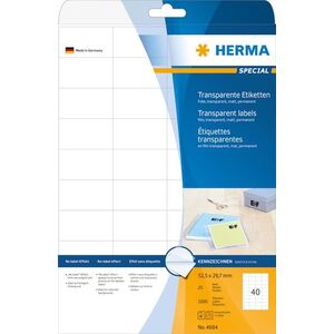 Herma Etykiety foliowe 4684, A4, 63.5 x 29.6 mm, folia przezroczysta matowa, 1000 szt (4684) 785392 4008705046848