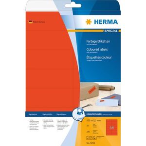 Herma Etykiety kolorowe A4, papier matowy czerwony, 280 szt (5059) 785469 4008705050593