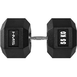 HMS hantel Hex Pro gumowany 1 x 55 kg 1470404 5907695518252