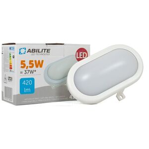 Abilite Oprawa kanałowa owalna 5.5W, IP65, klosz PC, biały