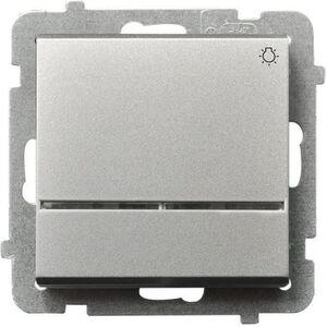 Ospel Przycisk światło Sonata 10AX IP20 z podświetleniem srebro mat (ŁP-5RS/m/38)