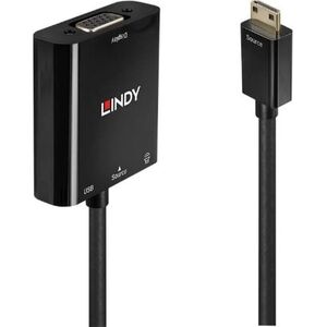Adapter USB Lindy USB-C - VGA Czarny  (38286)