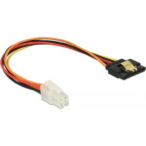 Delock SATA 15-pin - 4-pin, 0.2 m, Pomarańczowy (85519)