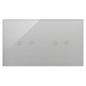 Kontakt-Simon Simon Touch ramki Panel dotykowy S54 Touch, 2 moduły, 2 pola dotykowe poziome + 2 pola dotykowe poziome, srebrna mgła DSTR222/71
