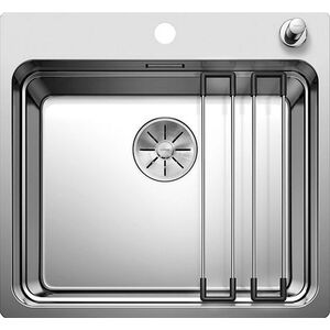 Zlewozmywak Blanco Etagon 500-IF/A stal polerowana z korkiem automatycznym InFino, szyny (521748)