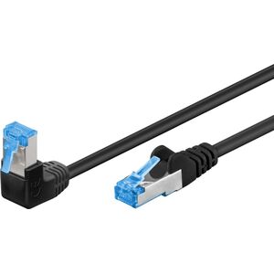 Goobay Patchcord S/FTP Kat. 6A Prosty / Kątowy 90 Czarny 2m