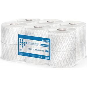 Velvet Papier toaletowy celulozowy VELVET Professional Jumbo, 2-warstwowy, 800 listków, 100m, 12szt., biały