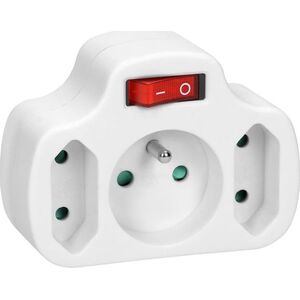 Orno Rozgałęźnik 1x2P+Z, 2x2P/II z włącznikiem OR-AE-13191 (biały)