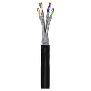 Goobay CAT 7 Kabel sieciowy zewnętrzny, miedź, S/FTP (PiMF), czarny 100m 52768
