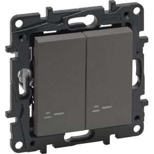Legrand Łącznik schodowy Legrand Niloe Step 863418 podwójny podświetlany stalowy