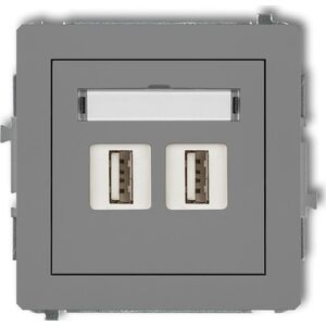 Karlik Gniazdo USB-AA Karlik Deco 27DGUSB-6 podwójne 3.0 szary mat