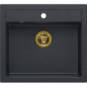 Zlewozmywak Quadron BILL 110 GraniteQ black diamond/elementy złote