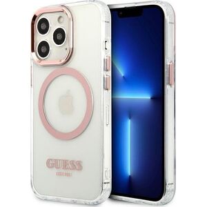 Guess Guess GUHMP13LHTRMP iPhone 13 Pro / 13 6,1" różowy/pink hard case Metal Outline Magsafe