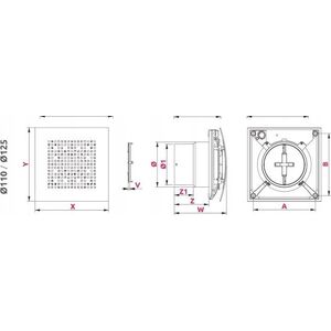 Wentylator AWENTA Wentylator łazienkowy Awenta WPAB110ZT Pulsar fi100mm 110 m3/h 9W 230V z wyłącznikiem czasowym i zaworem zwrotnym biały