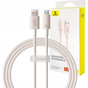 Kabel USB Baseus Baseus Habitat Series Fast Charging Cable USB to Type-C 100W 1m Wheat Pink