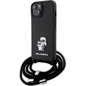 Karl Lagerfeld Karl Lagerfeld KLHCP15MSAKCPSK iPhone 15 Plus 6.7" hardcase czarny/black Crossbody Saffiano Metal Pin Karl & Choupette